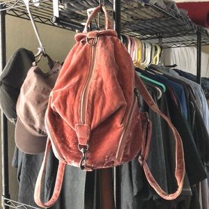 Pink Crushed Velvet Rebecca Minkoff Mini Backpack